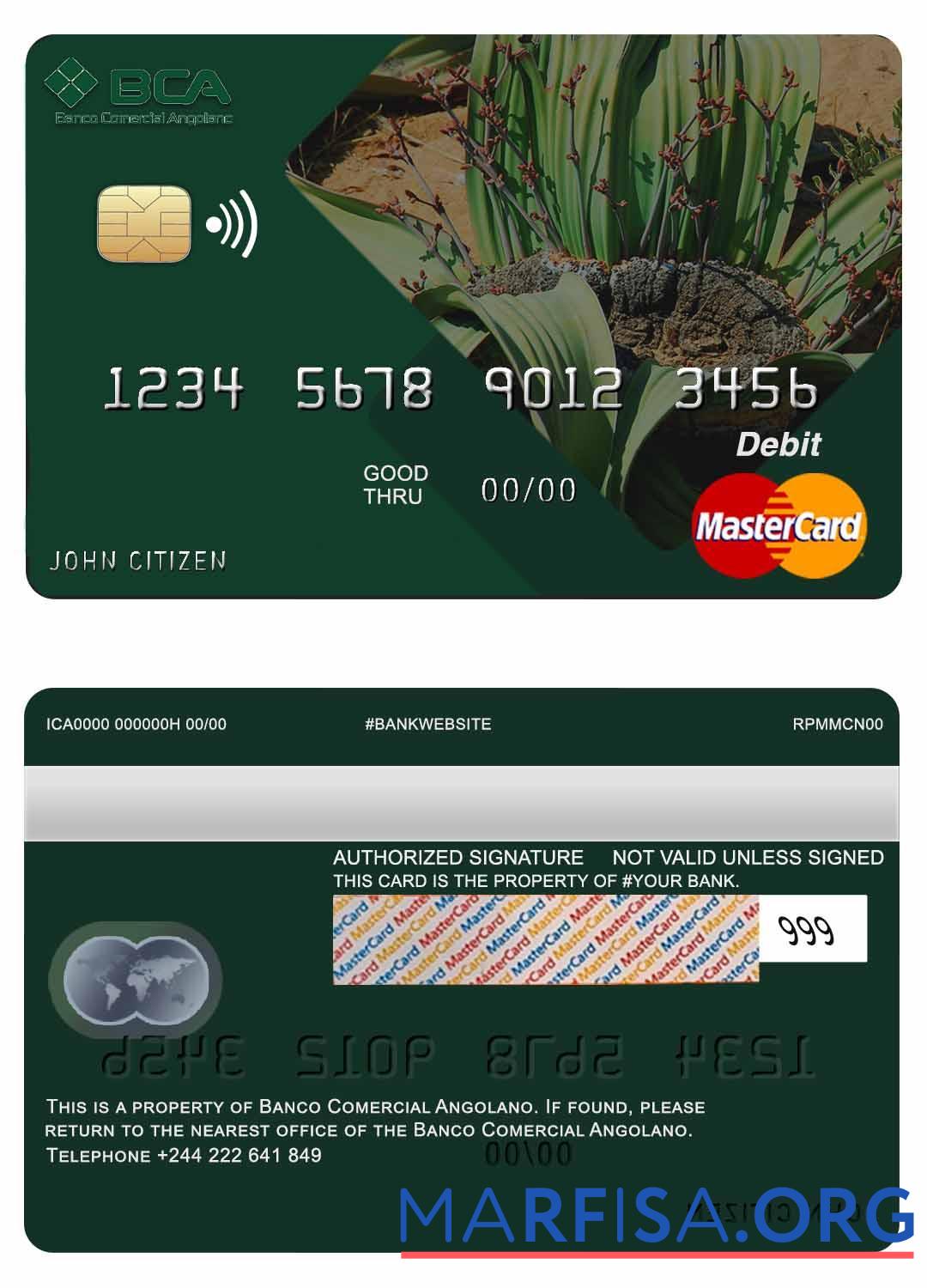 Downloadable Angola Comercial Bank mastercard real example